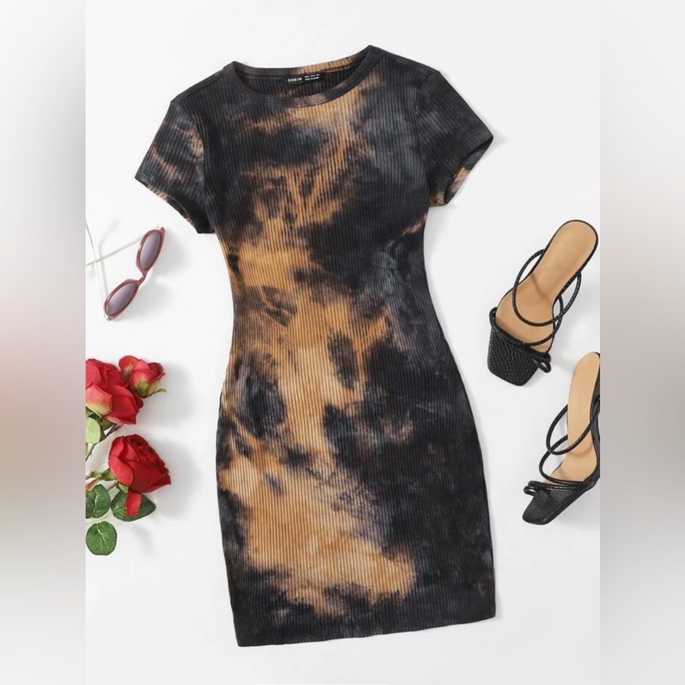 Tie-dye Ribbed Bodycon Dress Size 6